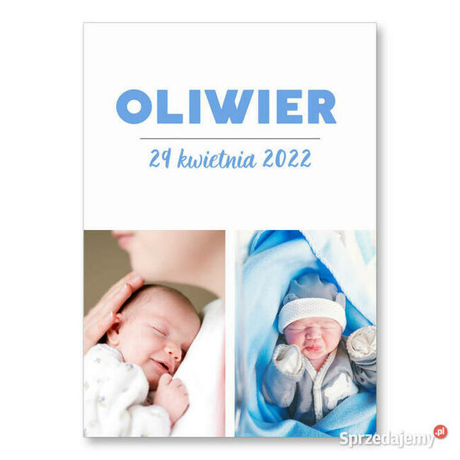 Metryczka ze zdjęciem dziecka prezent pamiątka narodzin