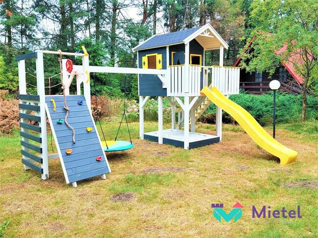 Domek z dużą piaskownicą zestaw dziecięca arkadia ze zjeżdża