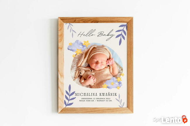 Metryczka dziecka spersonalizowany prezent na urodziny