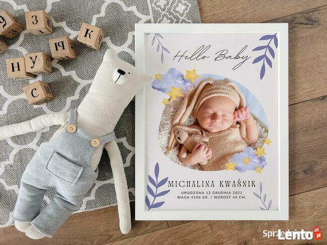 Metryczka dziecka spersonalizowany prezent na urodziny