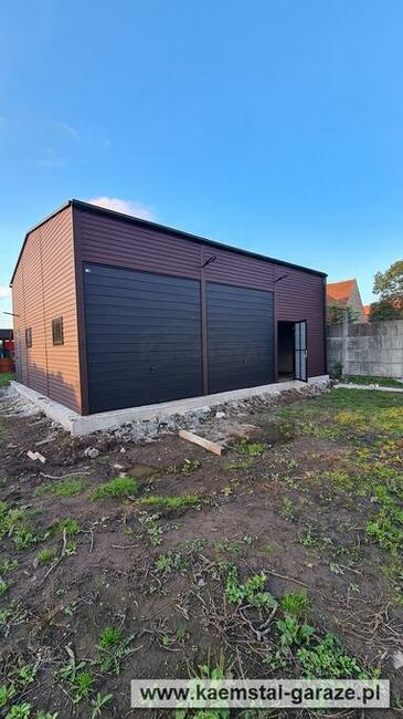 Garaż blaszany 6x5 blaszak spad w tył, antracyt