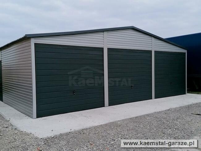 Garaż drewnopodobny z wnęką 7x5 złoty dąb jasny