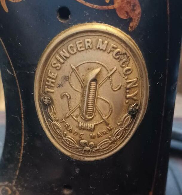 Maszyna do szycia Singer przenośna rok produkcji 1871 antyk
