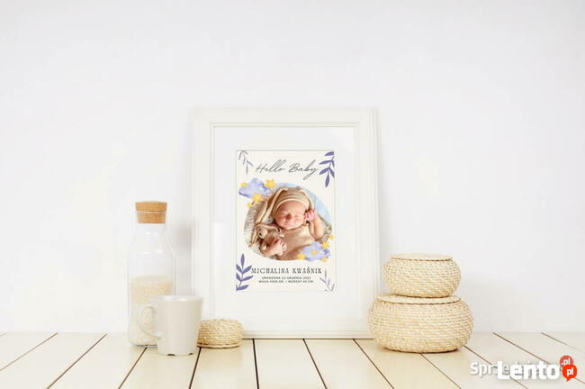 Metryczka dziecka spersonalizowany prezent na urodziny