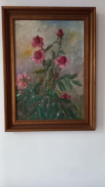 Obraz olejny róże - sygnowany