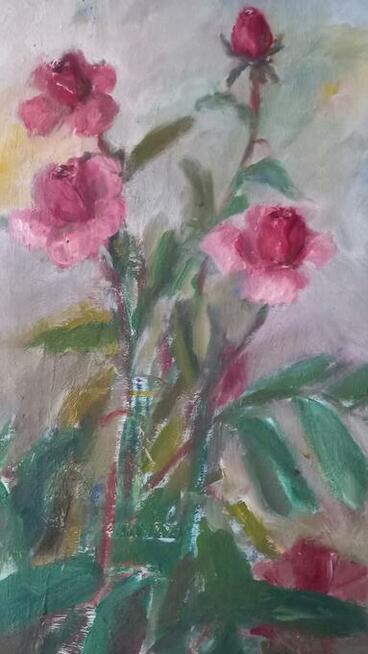 Obraz olejny róże - sygnowany