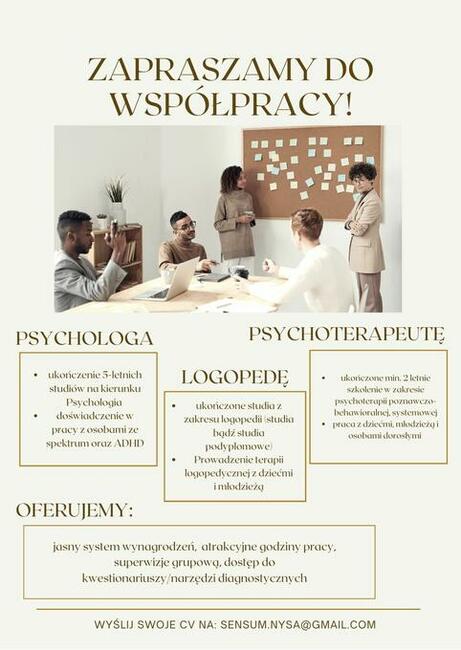 Psycholog, psychoterapeuta, logopeda