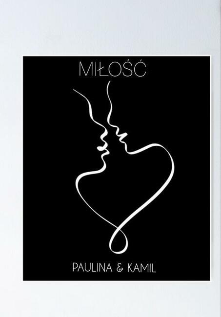 Almost kiss Art line walentynki prezent Miłość Love obraz gr