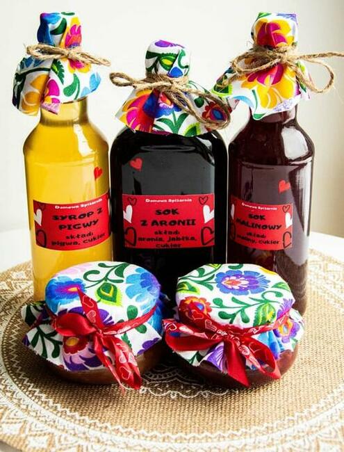 DOMOWE PRZETWORY - SOK Z MALIN, SOK Z ARONII, SYROP Z PIGWY