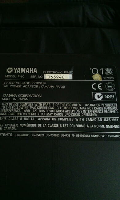 Fortepian Yamaha P-80 Stage piano