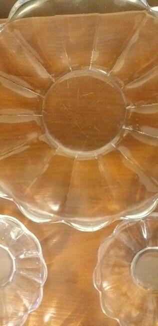 Patera + 4 talerzyki Szkło Przedwojenne