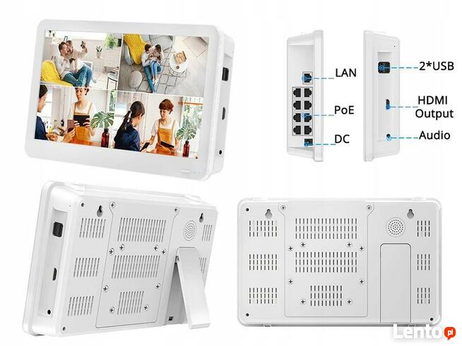 s REJESTRATOR IP NVR POE W MONITORZE LCD 4K 8MPX Nagrywarka