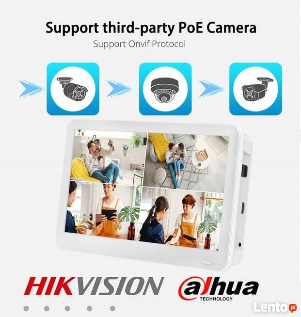 s REJESTRATOR IP NVR POE W MONITORZE LCD 4K 8MPX Nagrywarka
