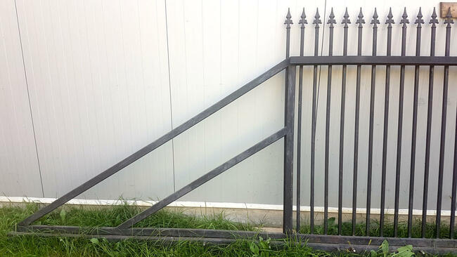 stalowa brama przesuwana 7m [w swietle 5m) + furtka