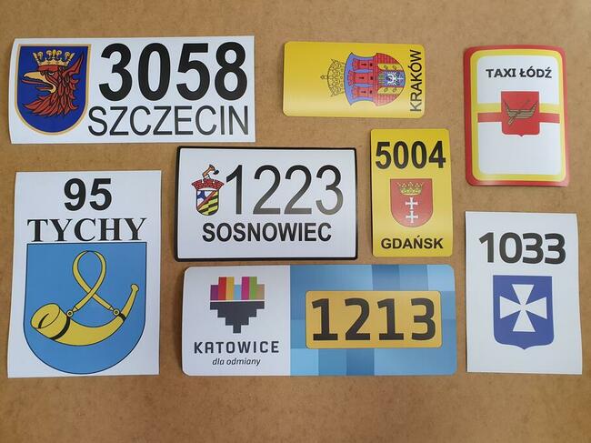 Oznaczenia taxi LAMINOWANY MAGNES naklejka na folii samochód