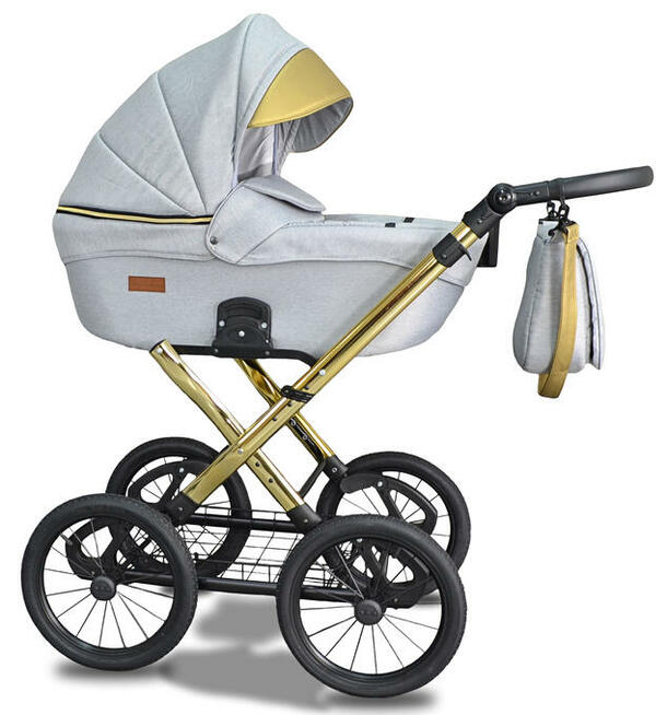 Wózek Dziecięcy złoty Uczio Gold Retro zestaw 3w1 babeboss