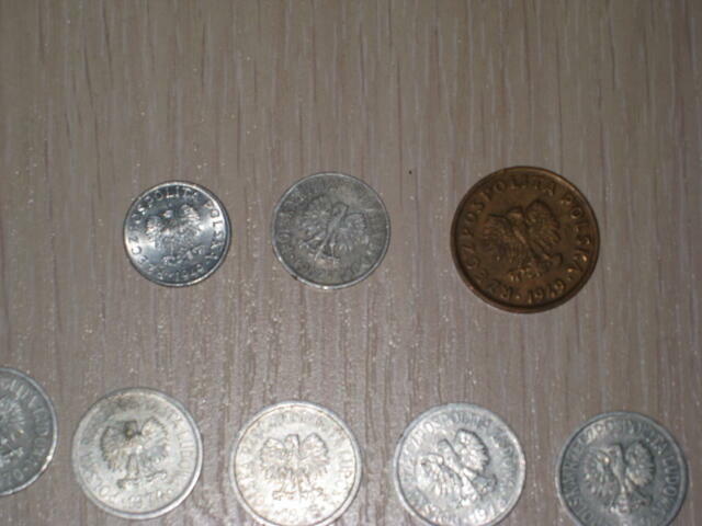 Monety z czasów PRL 1, 5, 10, 20, 50 gr. 1 zł. 2 zł.