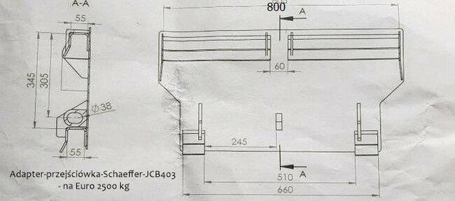 Adapter przejściówka - ładowarka Schaeffer / JCB 403 na Euro
