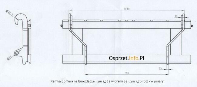 Ramka do Tura na Eurozłącze 1,2m 1,7t z widłami SE 1,2m 1,7t