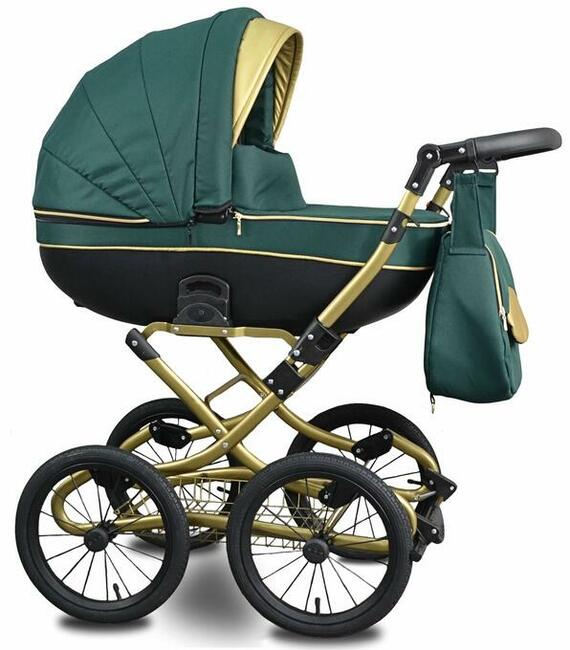 KLASYCZNY Złoty Wózek Dziecięcy Fabero Retro 3w1 Classic