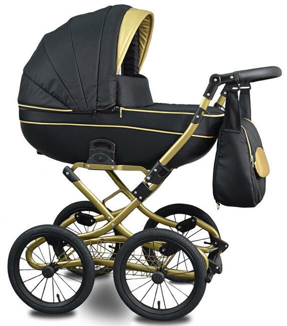 KLASYCZNY Złoty Wózek Dziecięcy Fabero Retro 3w1 Classic