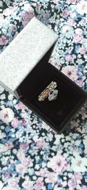 HIT Lśniący pierścionek SREBRNY z zawieszką serce - PREZENT