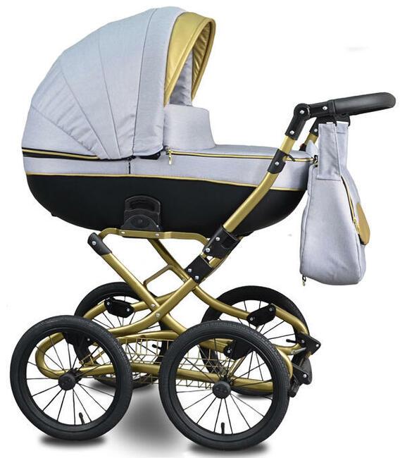 KLASYCZNY Złoty Wózek Dziecięcy Fabero Retro 3w1 Classic