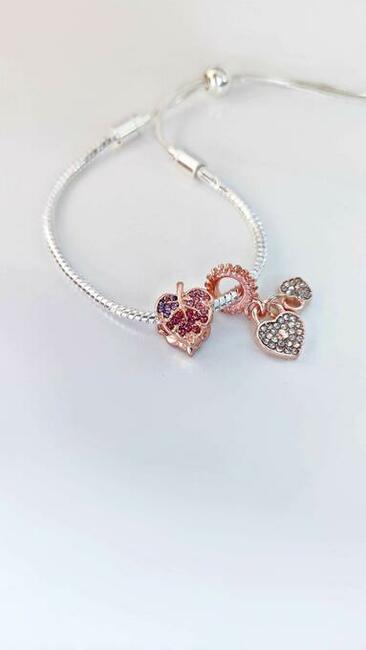 Bransoletka regulowana modułowa pandorka charmsy zawieszki