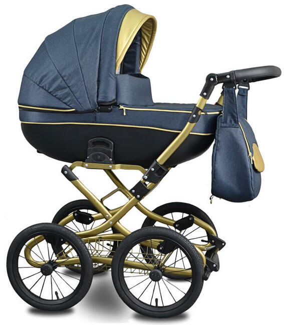 KLASYCZNY Złoty Wózek Dziecięcy Fabero Retro 3w1 Classic