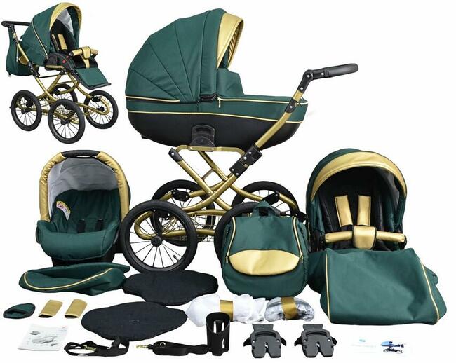 KLASYCZNY Złoty Wózek Dziecięcy Fabero Retro 3w1 Classic