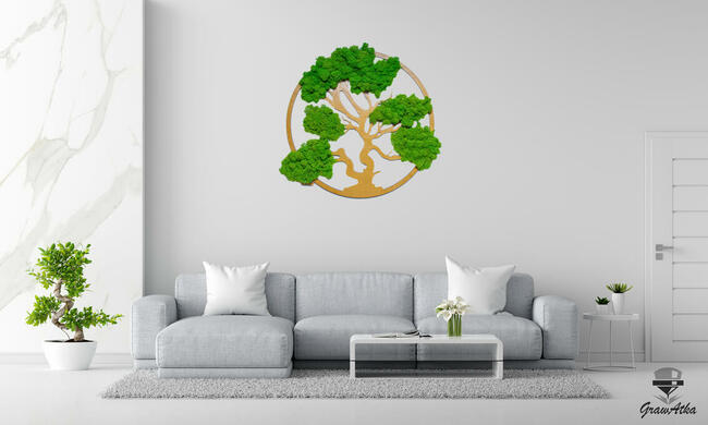 Drzewo Życia Szczęścia Bonsai Mech Chrobotek GrawAtka