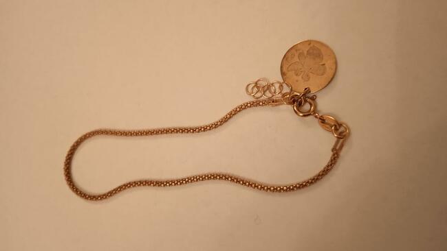 Bransoletka srebrna 925 pozłacana