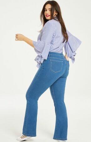 44 Anthology Jeansy damskie z wysokim stanem błękitne