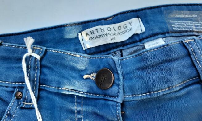 44 Anthology Jeansy damskie z wysokim stanem błękitne