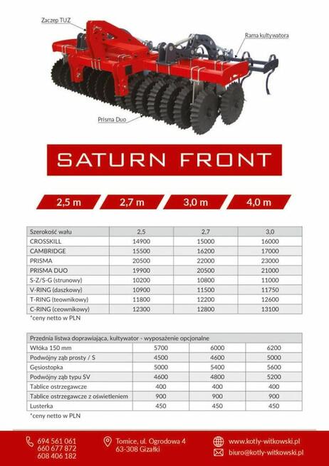 AGREGAT UPRAWOWY PRZEDNI - SATURN FRONT