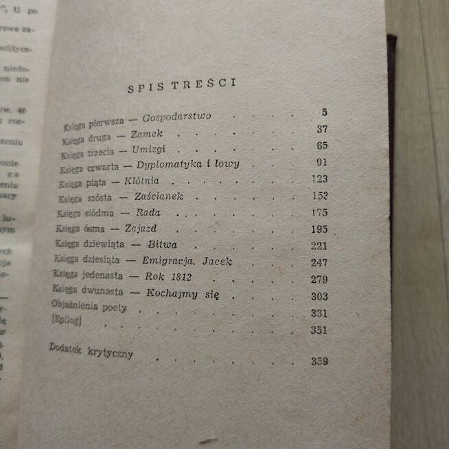 Książka ,,Pan Tadeusz,, A. Mickiewicza 1957 r.