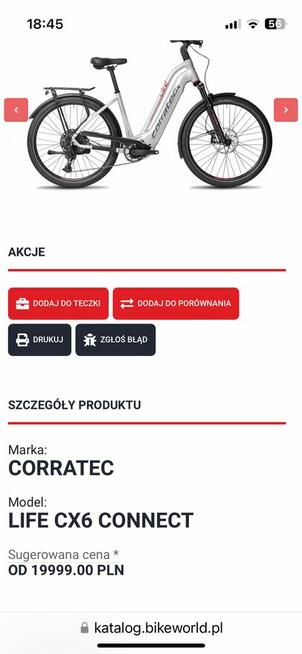 Corratec 50% taniej nowy rower elektryczny.