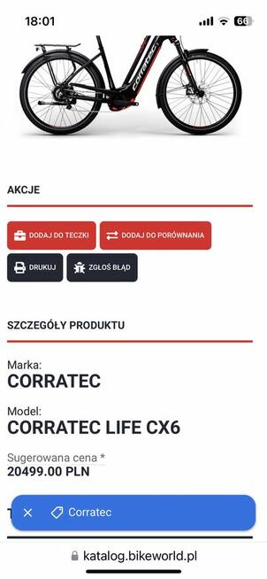 Corratec 50% taniej nowy rower elektryczny.