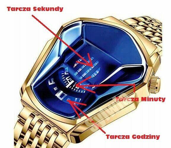 DIAMENT - Nietypowy Zegarek Męski 3 TARCZE - Stal Nierdzewna