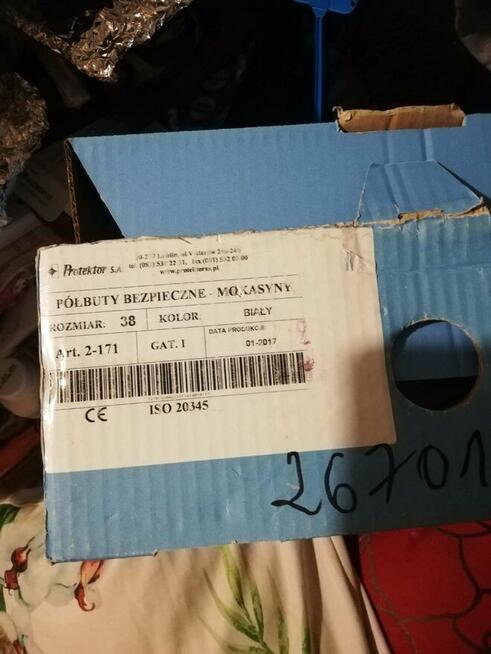 Buty robocze białe z metalowym podnoskiem rozmiar 38