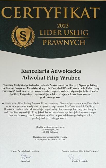NOWA KANCELARIA ADWOKACKA W GMINIE CZERNICA