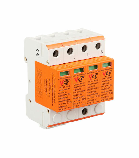Ogranicznik przepięć B+C 4P L1-B+C(T1+T2) 6kA, AC