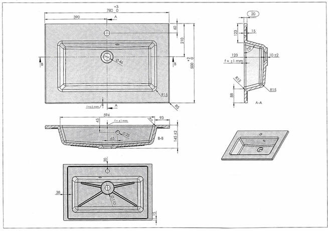 Umywalka wpuszczana, kompaktowa i estetyczna.