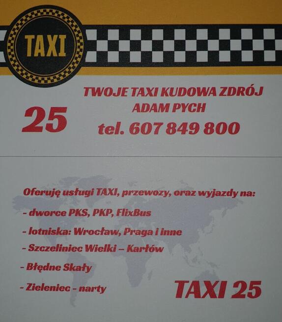 TAXI Kudowa Zdrój tel. 607 849 800