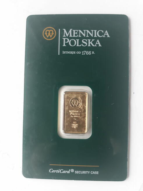 Sztabka Złota - Mennica Polska - 5 g