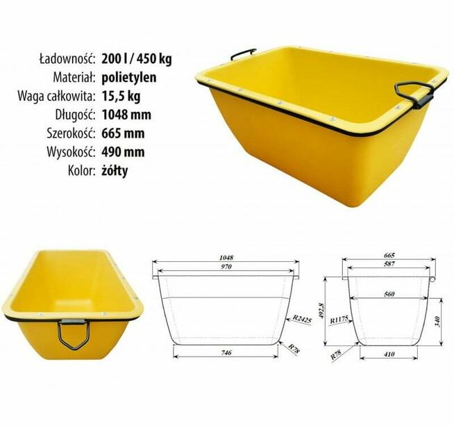 Kastra budowlana pojemność 200 litrów