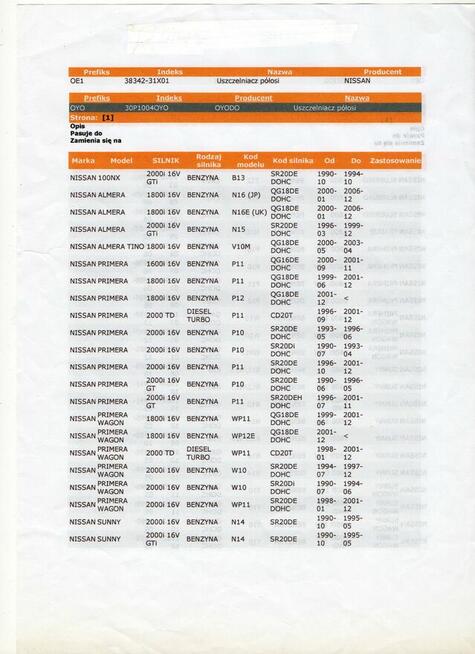 Uszczelniacz półosi Nissan Primera, Almera, 100NX, Sunny.