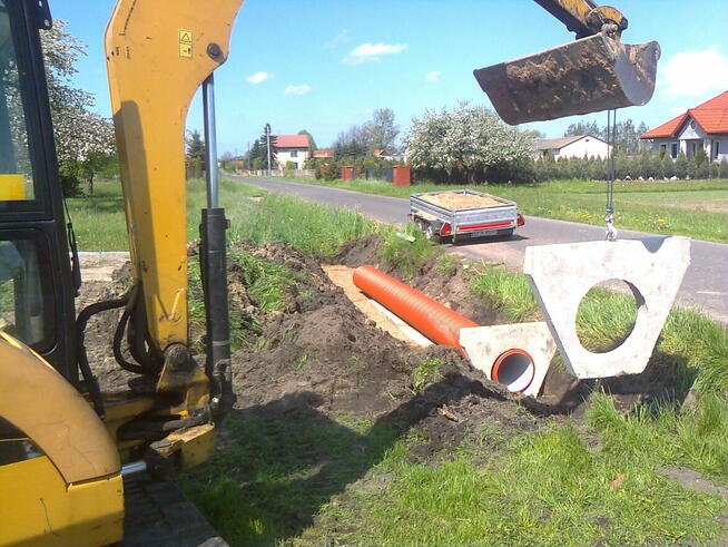 Usługi minikoparką, koparka - wykopy, przyłącza wod-kan.