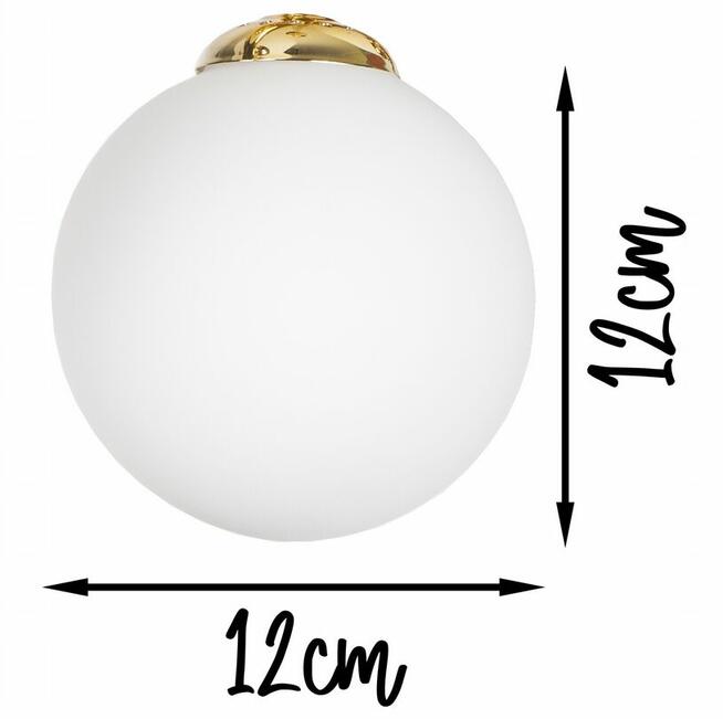 KINKIET ŚCIENNY SZKLANA KULA LOFT Lampa złota gold