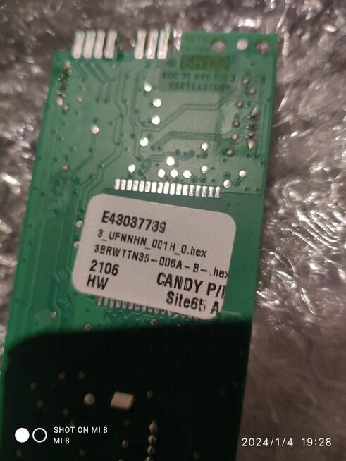Moduł , elektronika panelu pralko-suszarki Candy